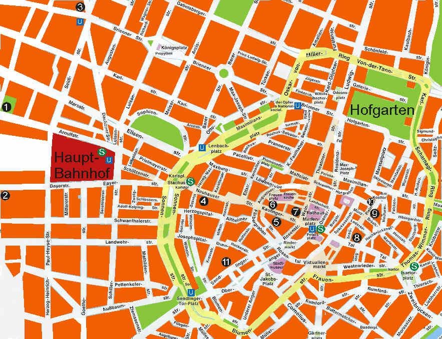Карта Минхена пиво