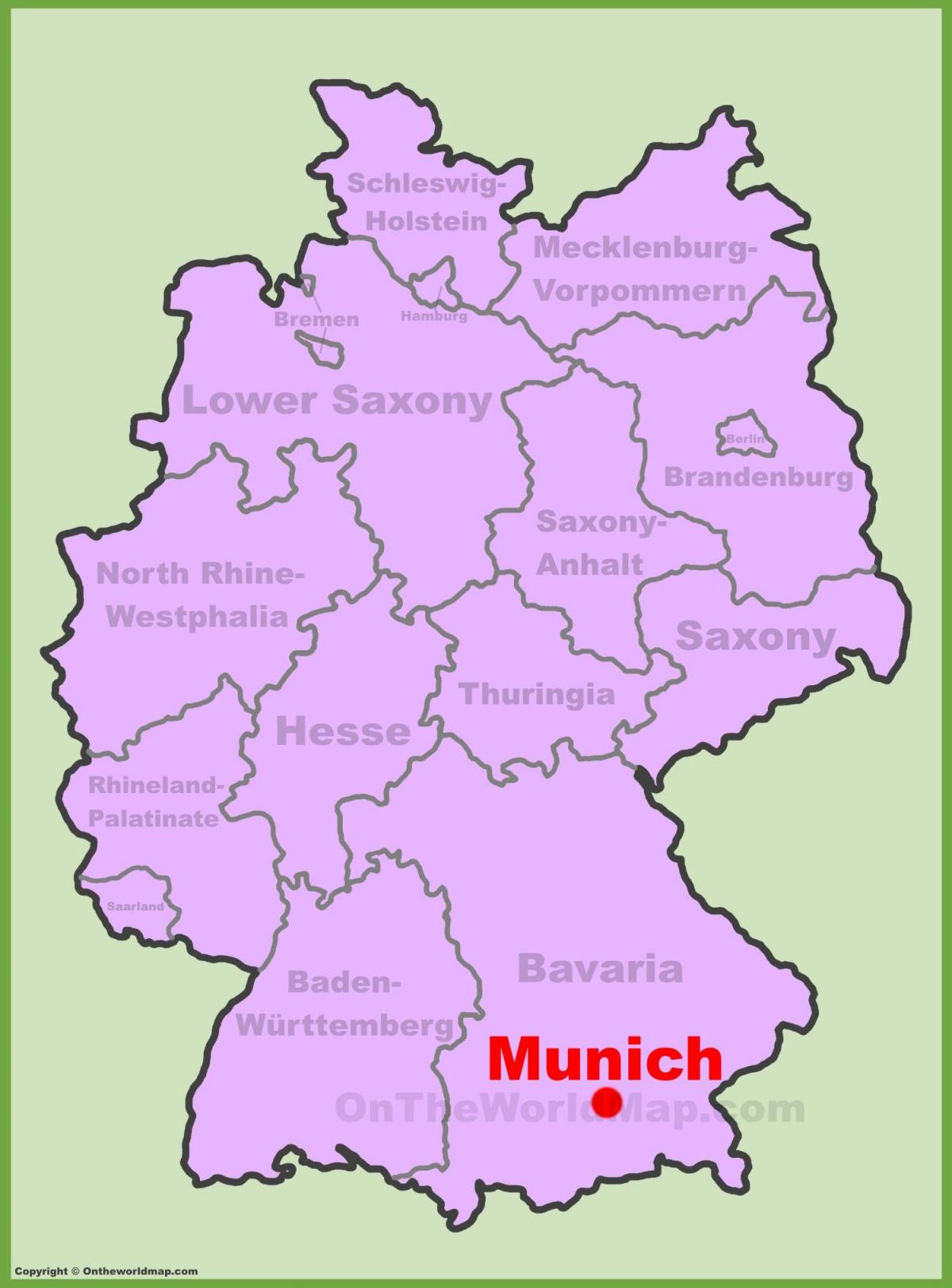 Мапа локација Минхена
