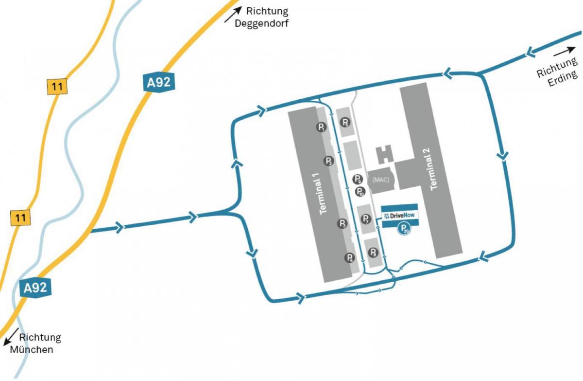 аеродром у Минхену карта изнајмљивање аутомобила 