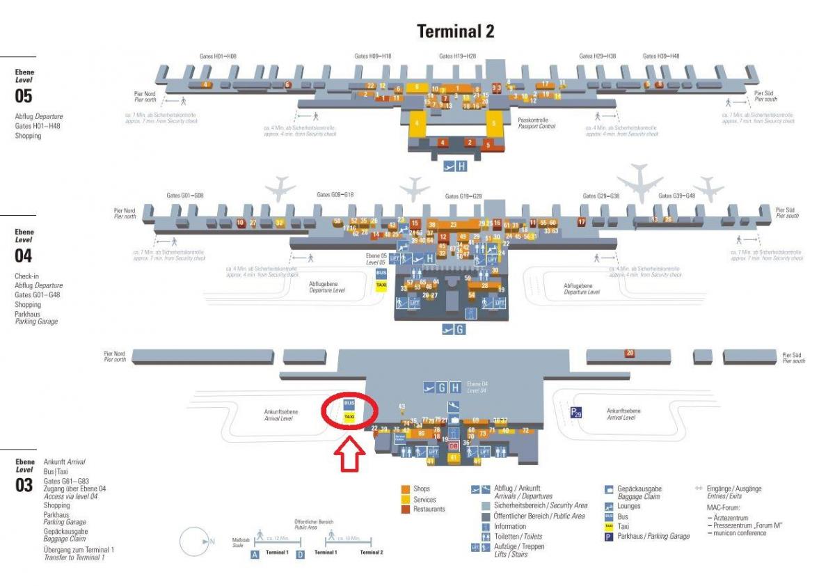 Карта Минхена терминала 2 