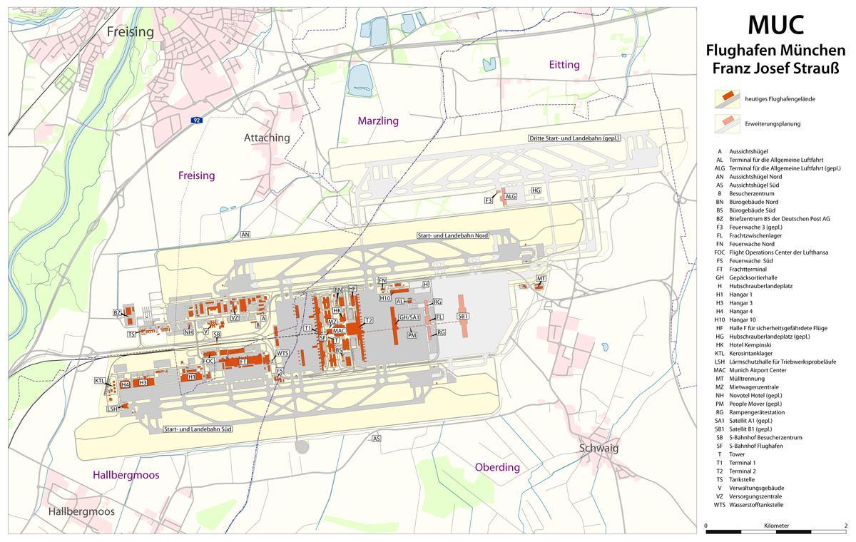 Минхен аеродром терминал мапи