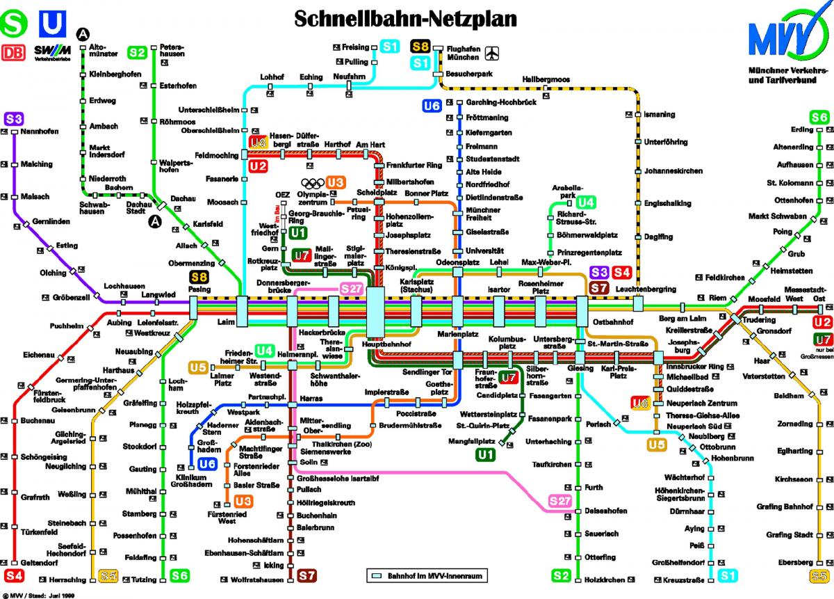 Карта метро Минхена 