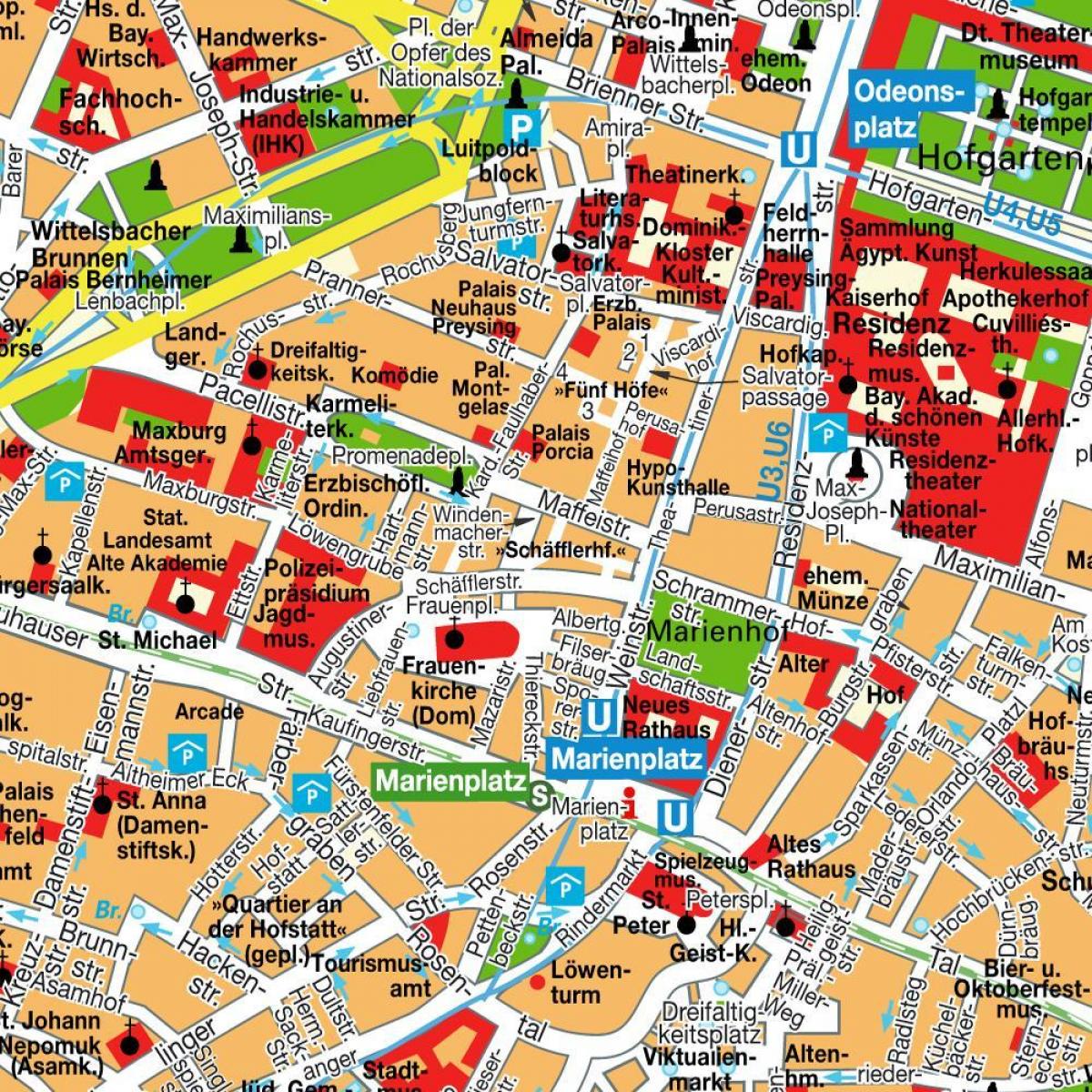 карта улицама Минхена до центра града 
