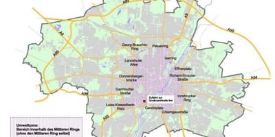 Карта Минхена зелена зона