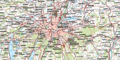 Карта Минхена и околних градова